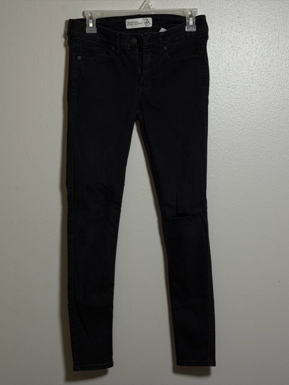 Abercrombie & Fitch Women Denim‎ Streetwear Black Super Skinny Jeans size 2